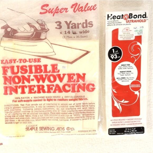 Lot of 4 Zippers 2 Iron on Adhesive Sewing Heat Bond Interfacing Crafting DIY - Picture 2 of 5